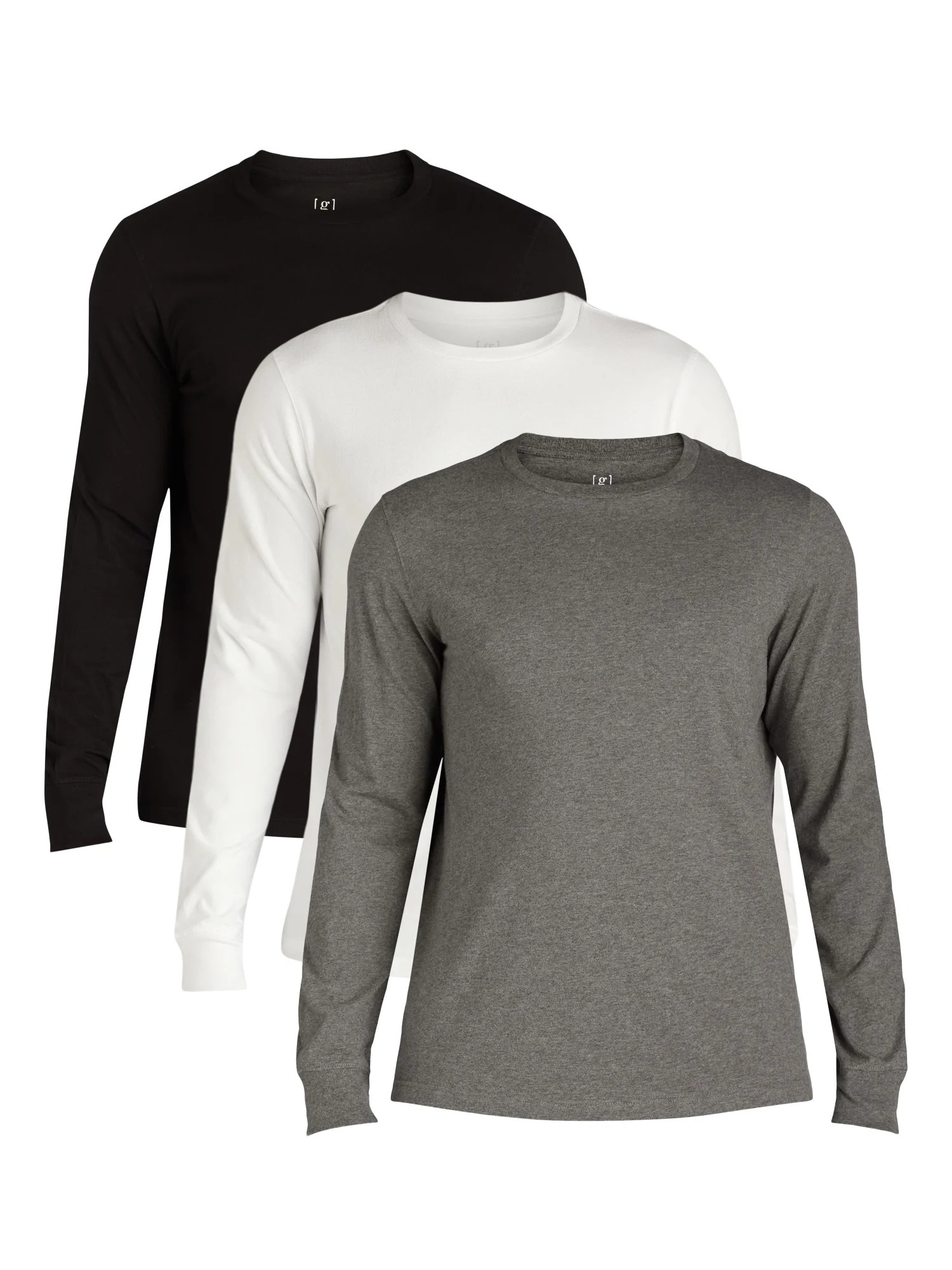 George Men's and Big Men's 3-Pack Crewneck Tee with Long Sleeves, Sizes XS-3XLT | Walmart (US)