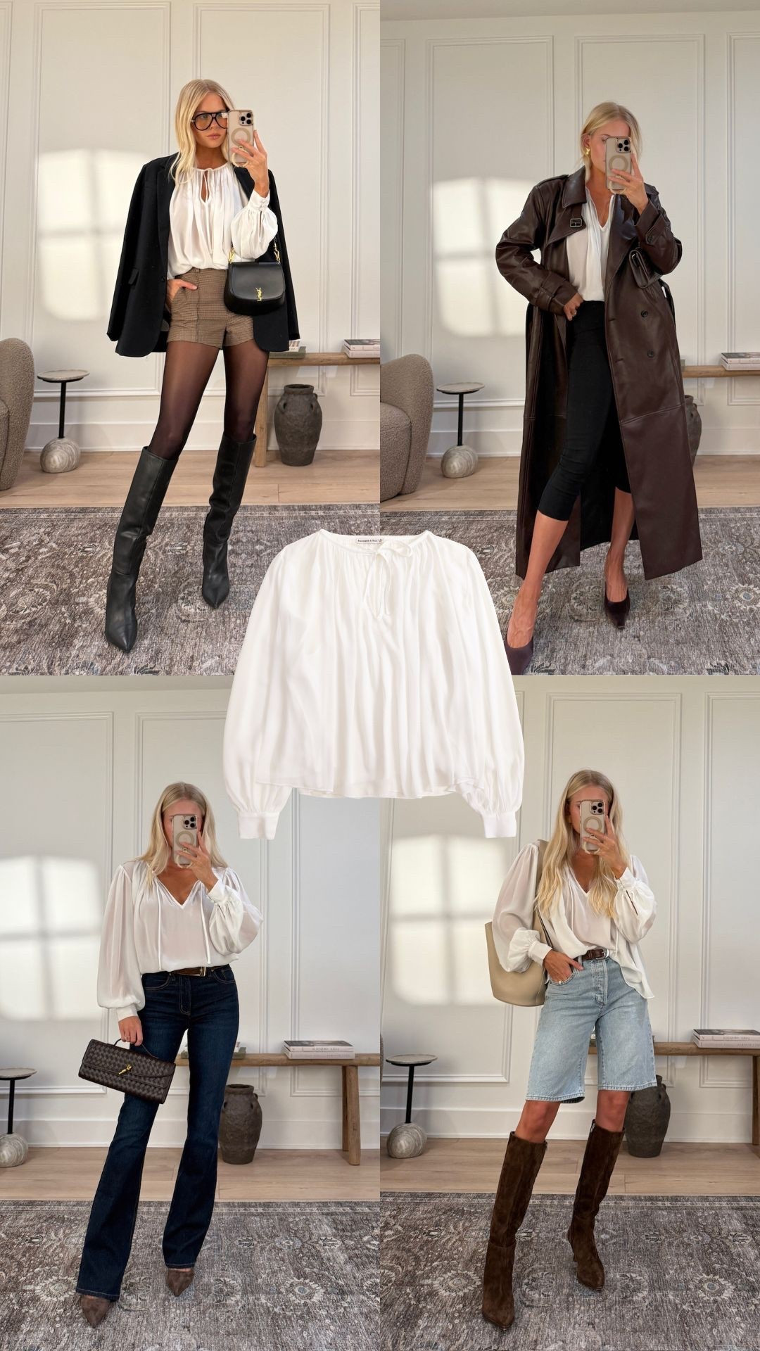 Code AFKATHLEEN for 20% off my collection with Abercrombie Wearing a size small in the blouse from my Abercrombie collection! Other sizing below: 

• Top Left: size small classic shorts (from my collection), size medium blazer, size small tights, linking similar boots

• Top Right: size small tall trench coat (from my collection), shoes: if in between sizes, size up to the next whole size, linking similar capris 

• Bottom Left: size 26 long jeans (from my collection), shoes tts, bag color: grape purple

• Bottom Right: size 26 shorts, boots tts (linking similar) 

[ Heaven Mayhem code KATHLEEN15 ]
[ Aureum code KATHLEEN15 ]

#kathleenpost Abercrombie fall collection, Abercrombie new arrivals, chic fall fashion, fall outfit inspo

#LTKSeasonal #LTKStyleTip