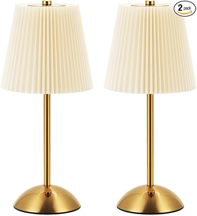 2-Pack Cordless Rechargeable Table Lamp 3-Color Dimmable Touch Control, 3000mAh Battery Operated ... | Amazon (US)