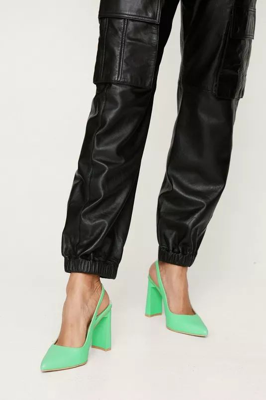 Faux Leather Slingback Court Heels | Nasty Gal (US)