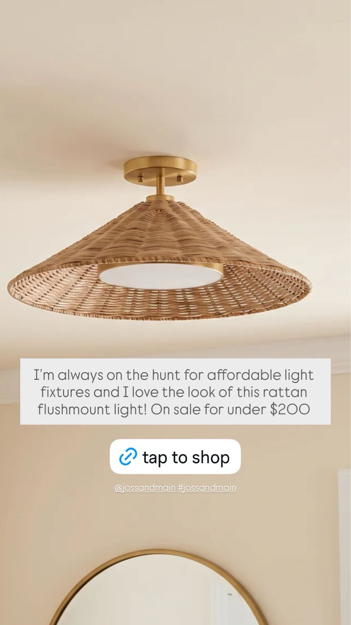 How good is this semi-flushmount light from Joss and Main?! I love the rattan and brass base but the best part is that it’s truly affordable and ships in days! Grabbing one for our mudroom 🙌🏻 Currently on sale!!!

#LTKSaleAlert #LTKHome #LTKSeasonal
