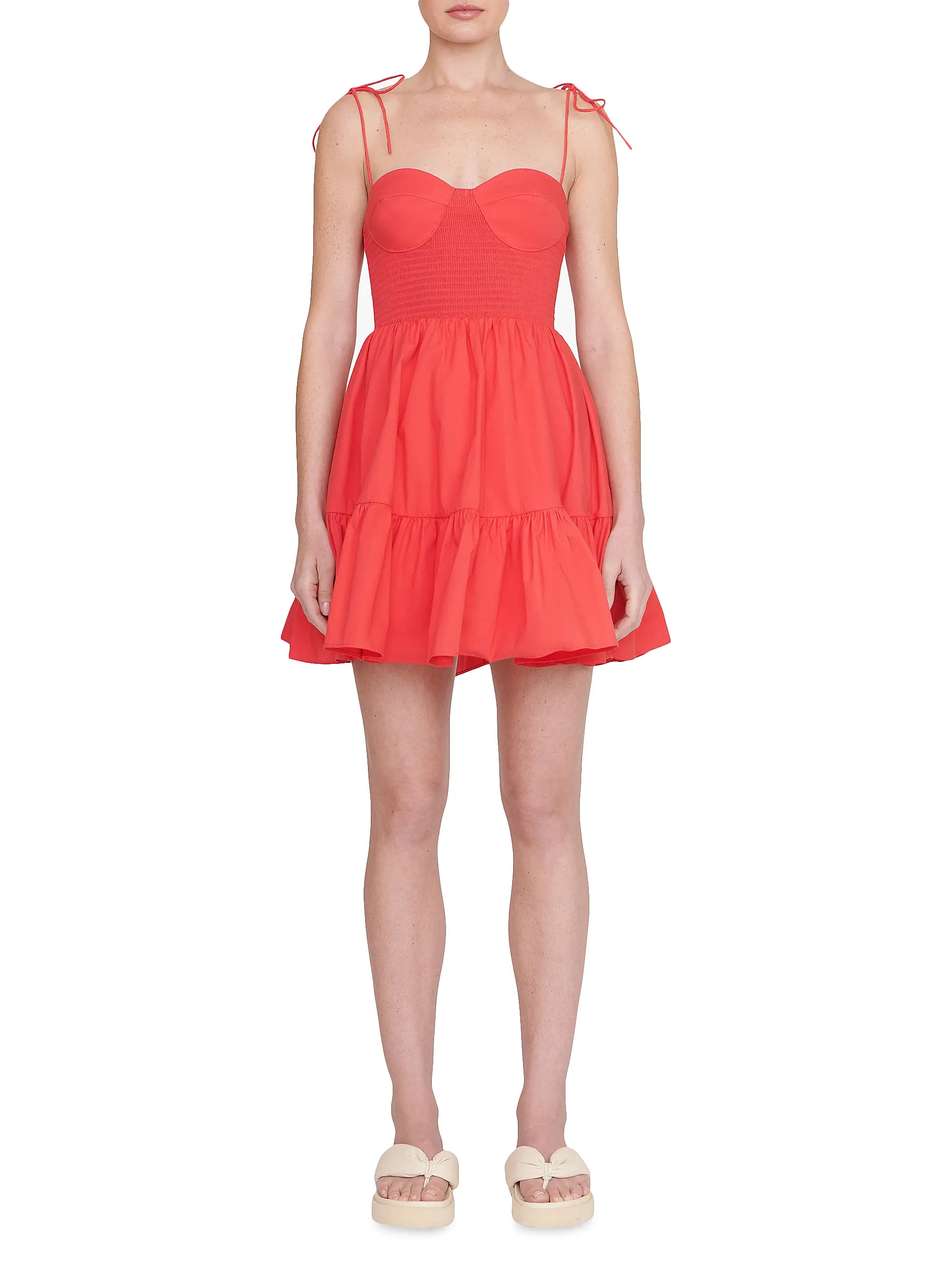 Landry Smocked Bustier Minidress | Saks Fifth Avenue
