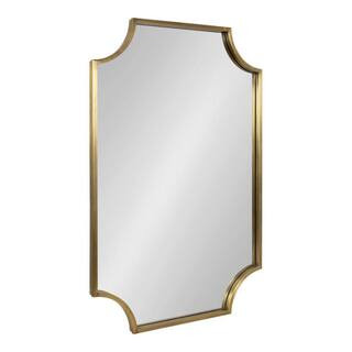Kate and Laurel Rowla 24.00 in. W x 36.00 in. H Scalloped Metal Gold Framed Modern Wall Mirror 22... | The Home Depot