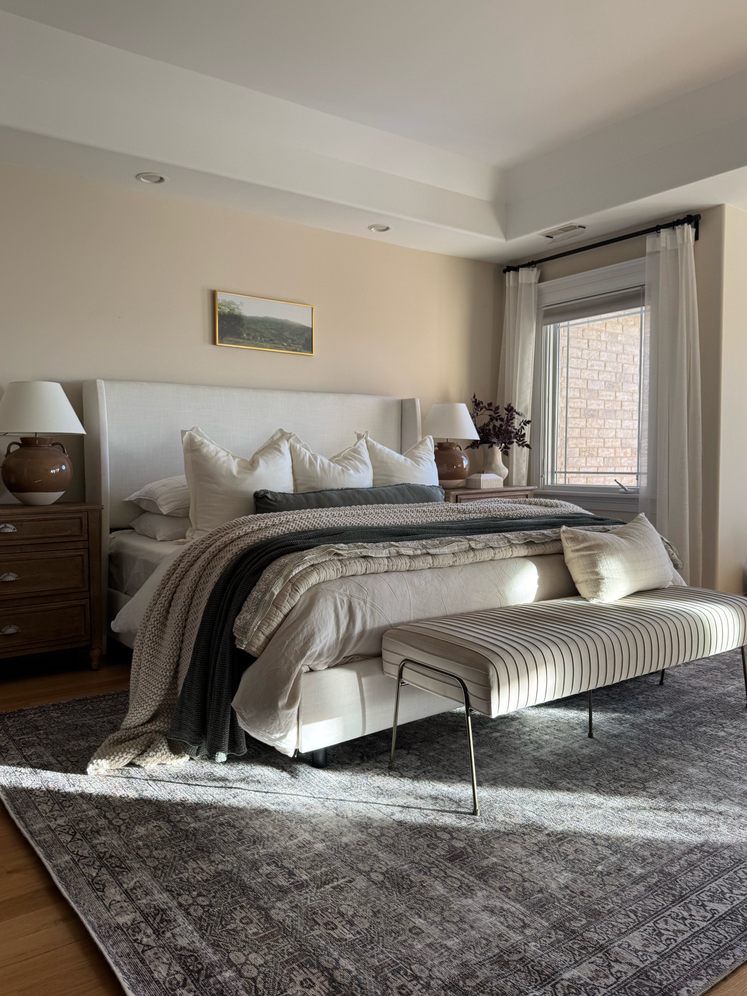 Bedroom refresh for winter but eith spring vibes! Loving the green tones with brown and tan! 

#bedroom #bed #bedding #bench #wayfair #wayfairfinds #wayfairhome #rug #targetstyle #target #quilt #potterybarn #nightstand #mcgeeandco #curtains #homerefresh #lamp #target #amazon 

#LTKHome #LTKSaleAlert #LTKStyleTip