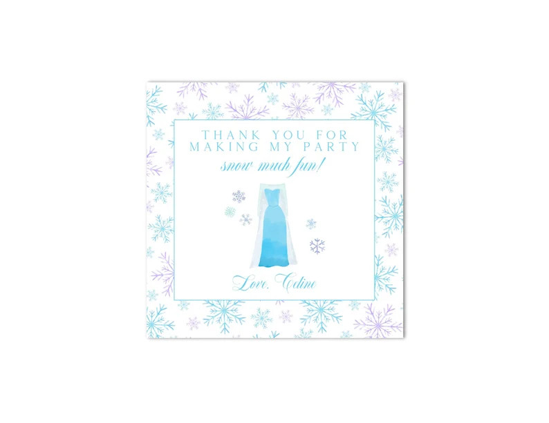 Printable Frozen Elsa Birthday Party Favor Tags Watercolor Preppy Elsa & Anna Princess, Grandmill... | Etsy (US)