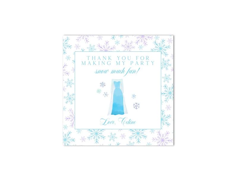 Printable Frozen Elsa Birthday Party Favor Tags Watercolor Preppy Elsa & Anna Princess, Grandmill... | Etsy (US)