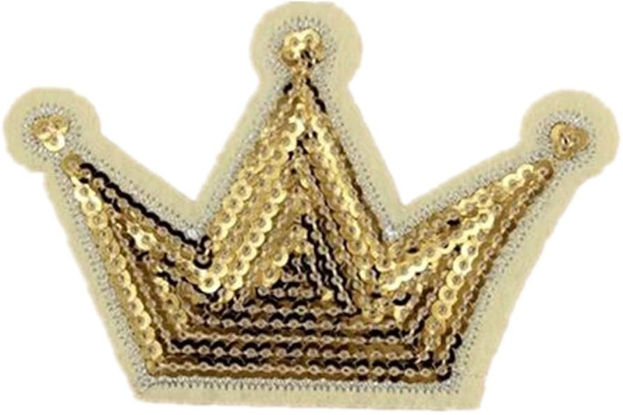Ximkee(10 Pack) Gold Crown Sequin Sew Iron On Embroidered Patches Appliques | Amazon (US)