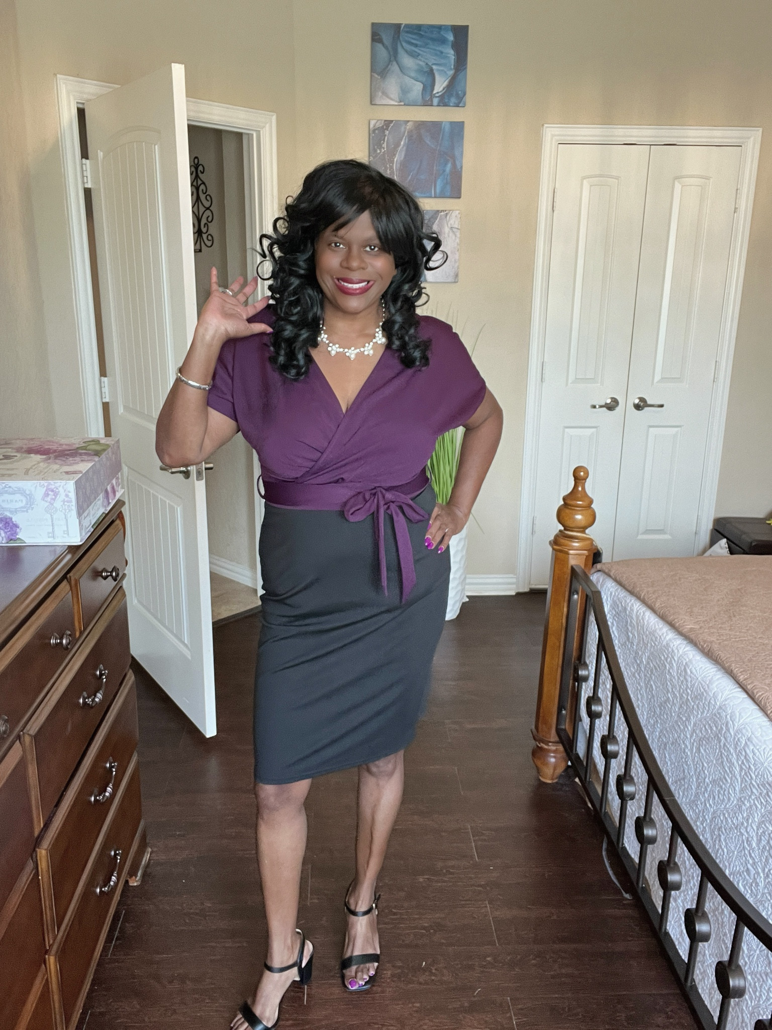 Loving this 2-tone dress.  It is slimming for midsize girlies 

#LTKPlusSize #LTKOver40 #LTKMidsize