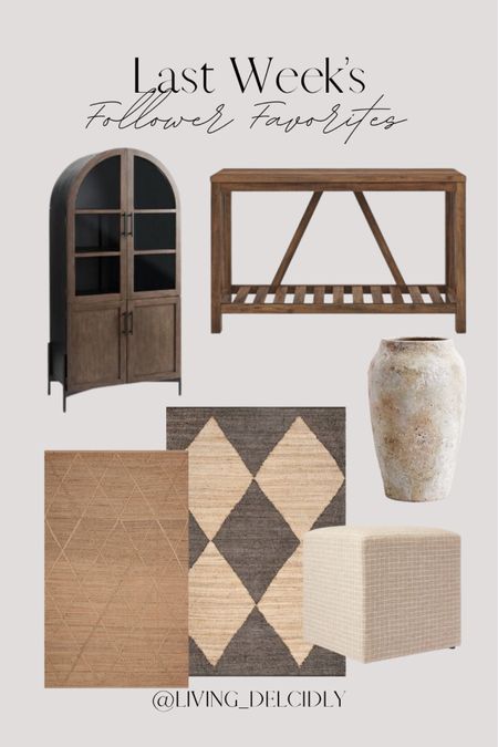 Last week’s follower favorites✨

Arched Cabinet | Console Table | Jute Rug | Pottery Barn Vase | Target Ottoman

#LTKHome