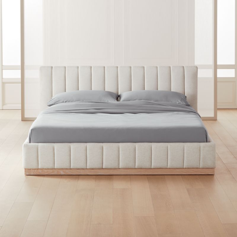Forte Channeled White California King Bed + Reviews | CB2 | CB2