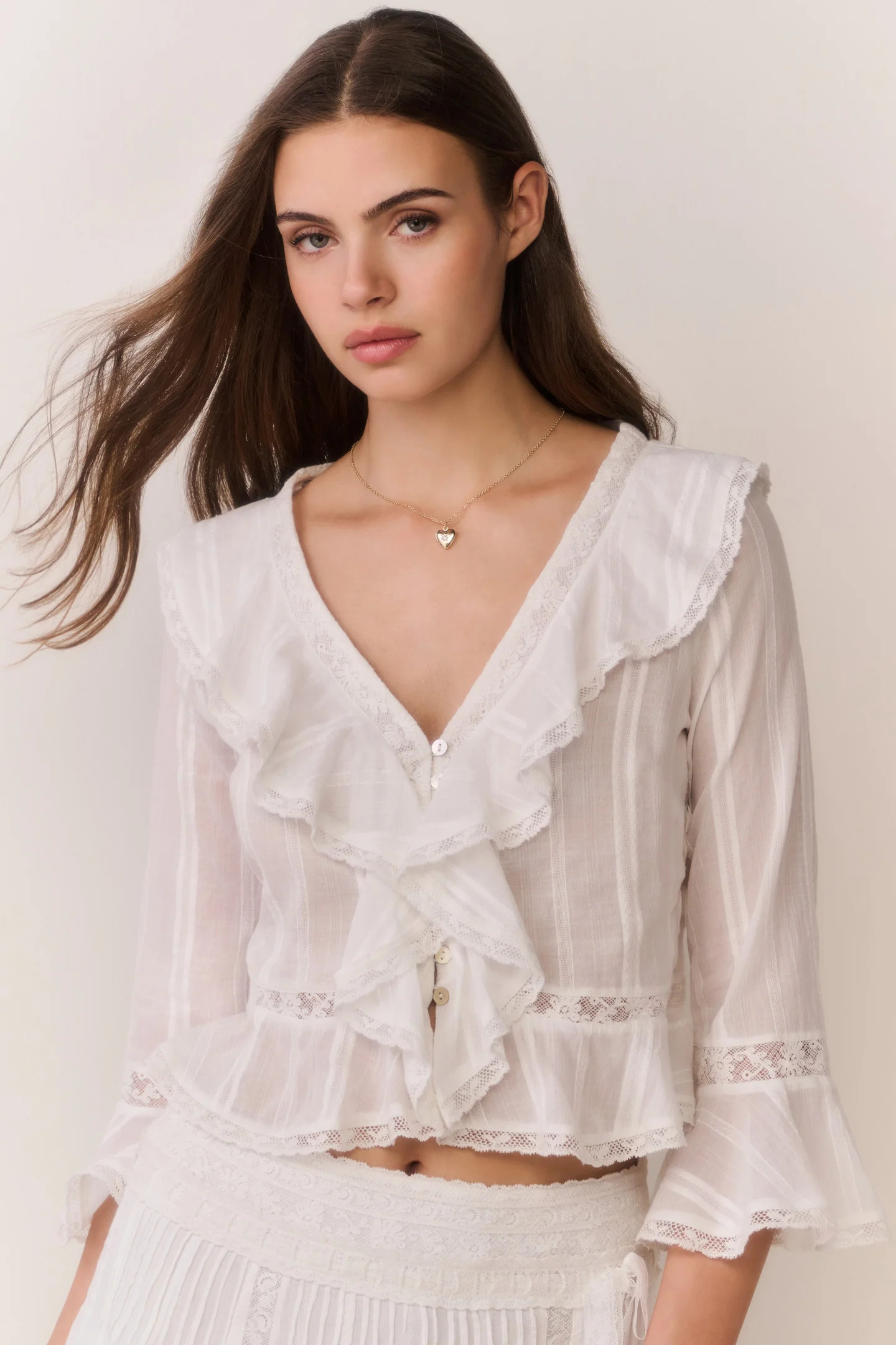 Olenna Cotton Victorian Ruffle Top | LoveShackFancy