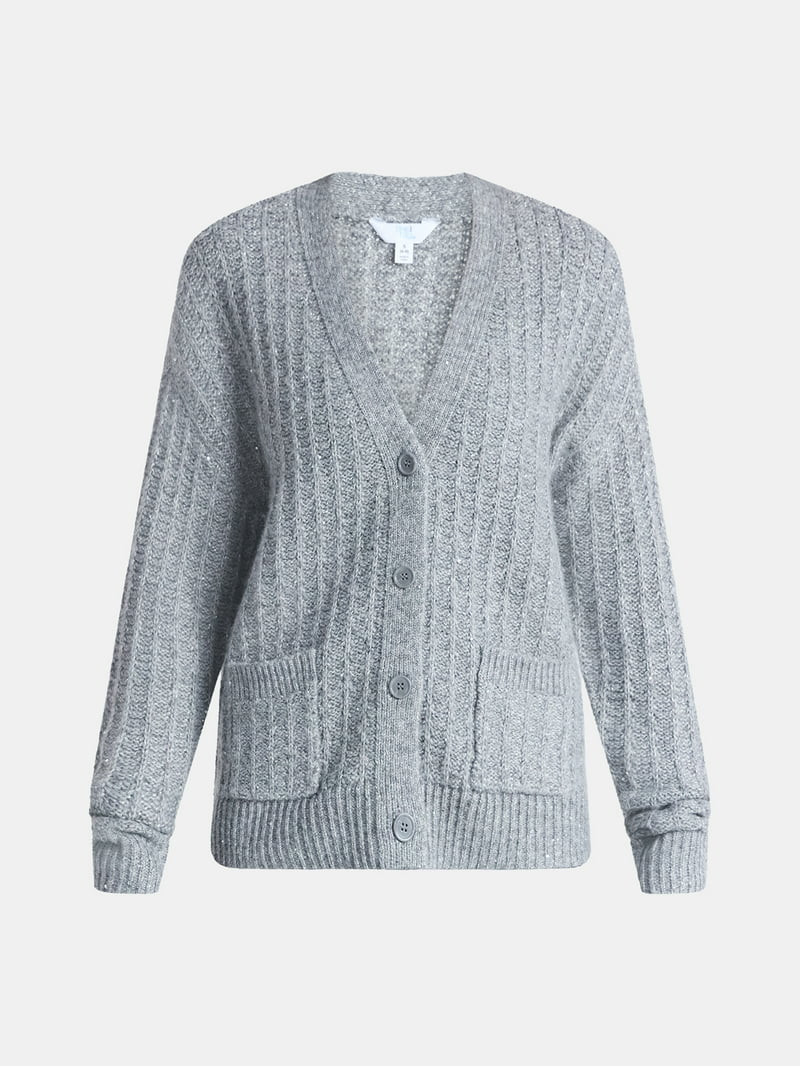 Time and Tru Women's Sequin Cardigan Sweater, Midweight, Sizes XS-XXXL | Walmart (US)