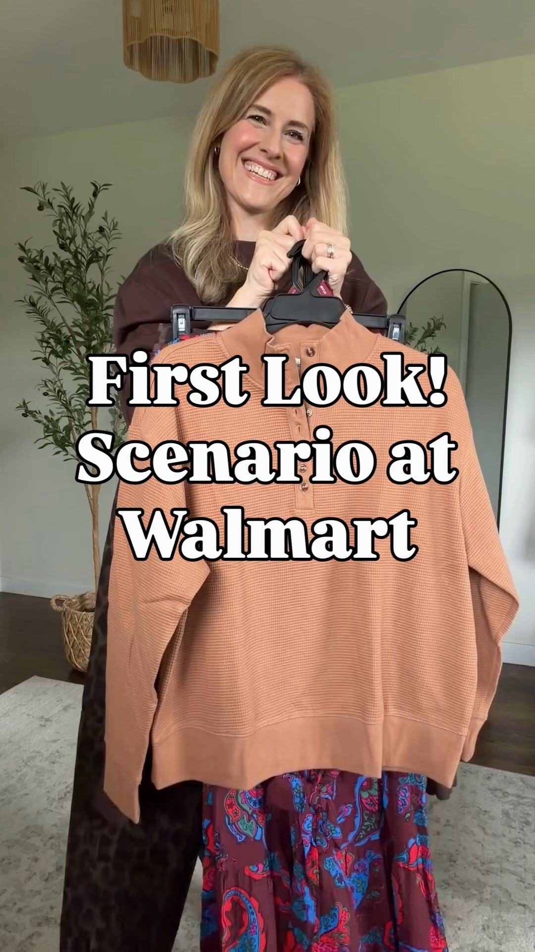 First try-on for Scenario, Walmart’s new brand that’s now online! Fit is true to size, I got a small in the dress, white tee, brown sweater vest, puff sleeve sweatshirt and henley top. I also tried the henley top and the sweatshirt in medium and those fit well too, just more relaxed fit. Jeans tts 6. #walmartfashion

#LTKOver40