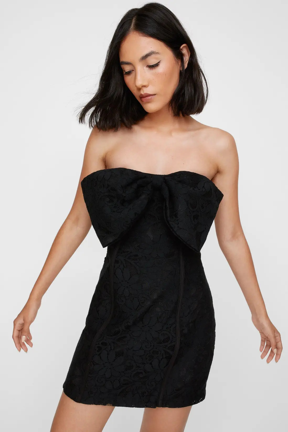 Lace Bow Bandeau Dress | Nasty Gal US