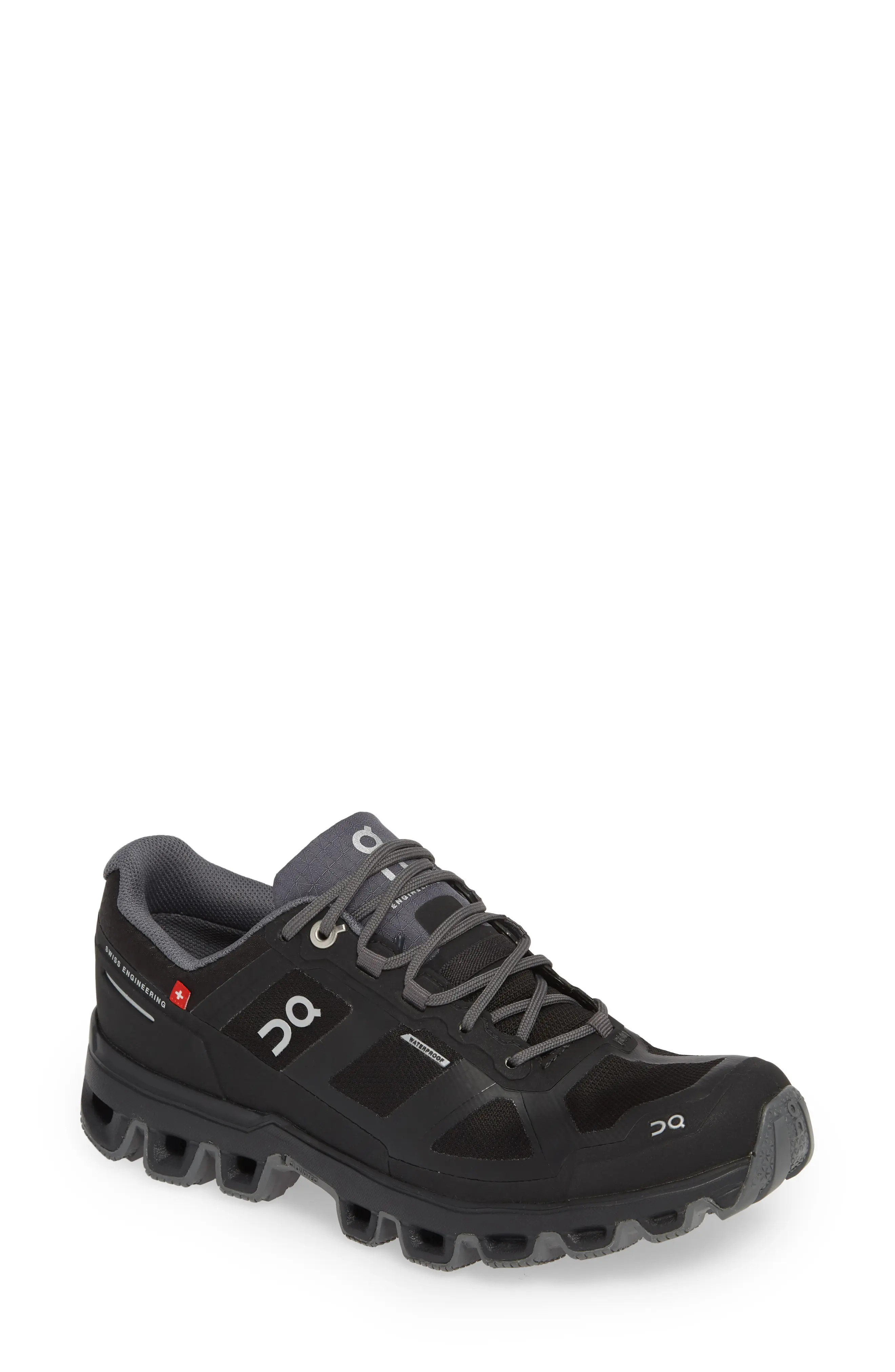 Women's On Cloudventure Waterproof Trail Running Shoe, Size 7 B - Black | Nordstrom