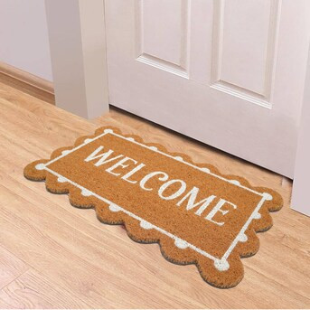 Style Selections 1-1/2-ft x 2-1/2-ft Natural Coir/Latex Rectangular Indoor or Outdoor Decorative ... | Lowe's