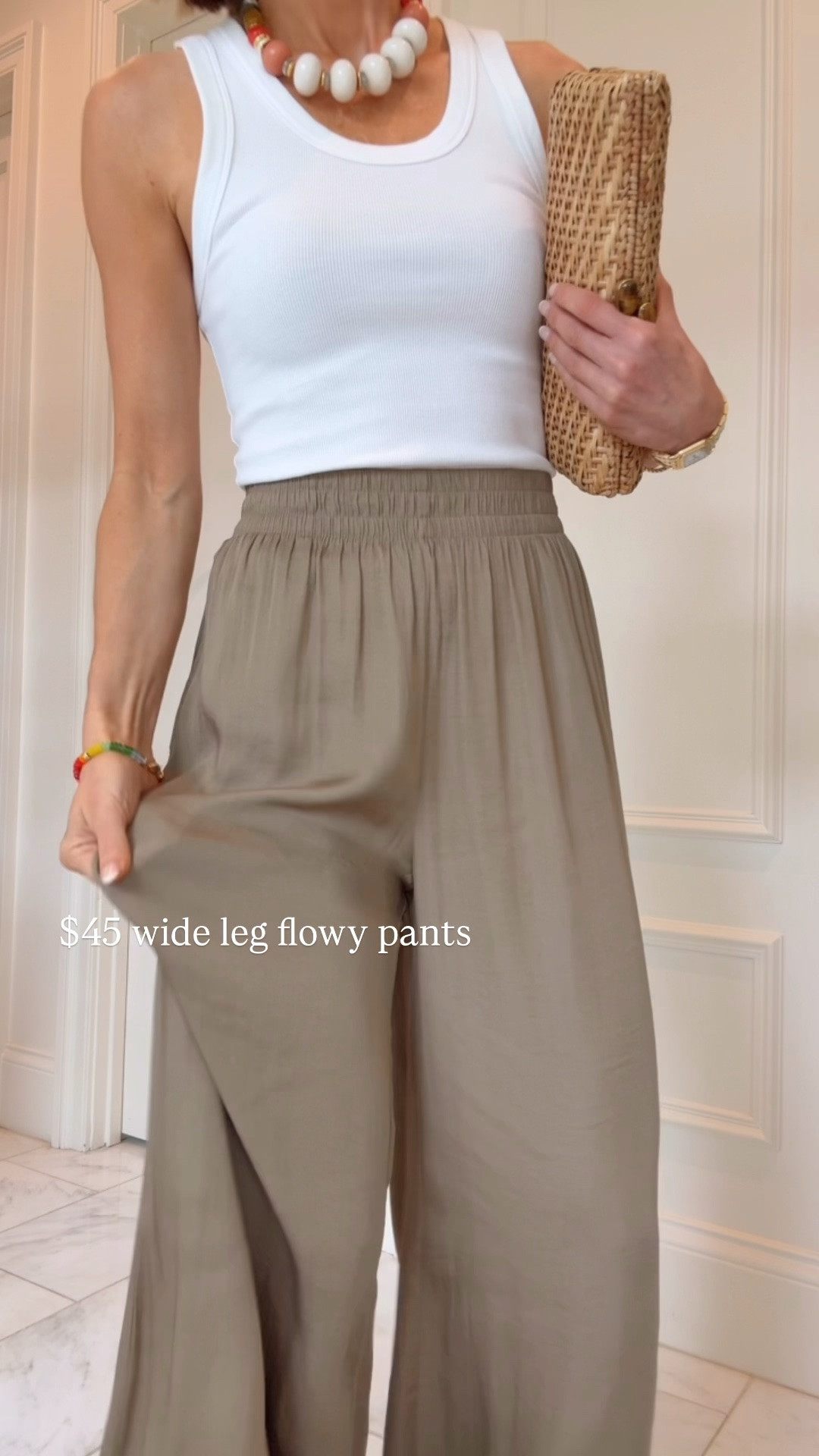 These wide leg pants from Zara feel like pajamas and so chic! I'm wearing size xs
