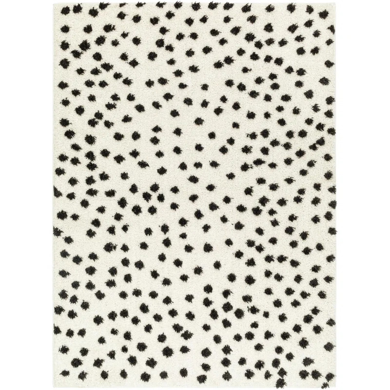 Harrisonburg Shag Cream/Black Area Rug | Wayfair North America