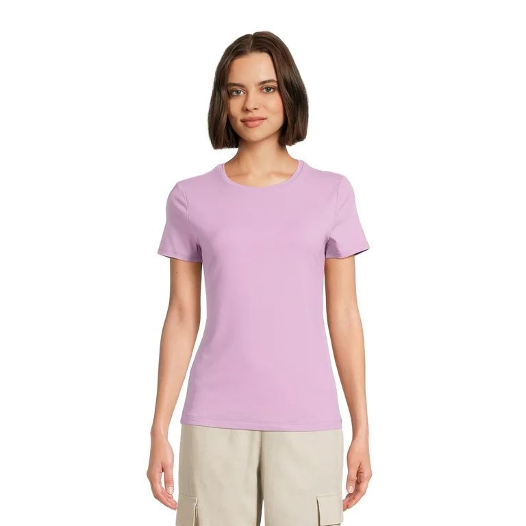 Time and Tru Women's Short Sleeve Smoothing T-Shirt, Sizes XS-XXXL | Walmart (US)