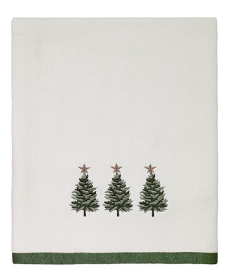 Trees with Gold Star Holiday Bath Towel, 27" x 50" | Macy's