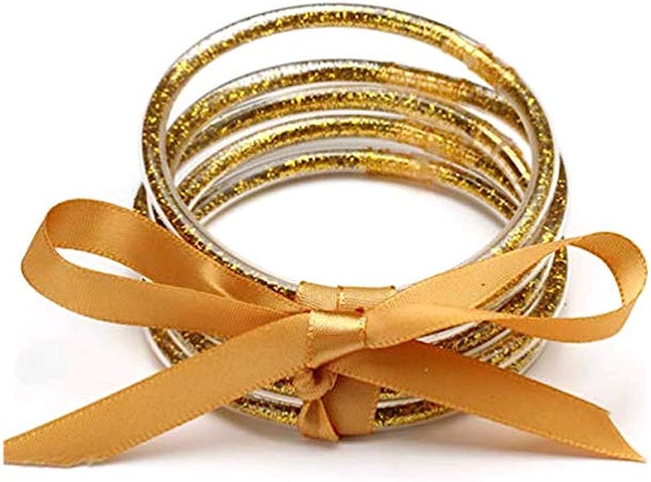 BRIGHT MOON Jelly Bangle Bracelets Set for Women Lightweight Multilayer Silicone Bracelets Fashio... | Amazon (US)