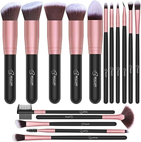 BESTOPE Makeup Brushes 16 PCs Makeup Brush Set Premium Synthetic Foundation Brush Blending Face P... | Amazon (US)