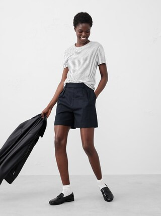 Linen-Blend Crew-Neck Top | Banana Republic Factory