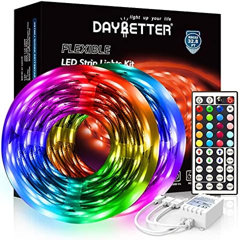 DAYBETTER Led Strip Lights 32.8ft 5050 RGB 300 LEDs Color Changing Lights Strip for Bedroom, Desk... | Amazon (US)