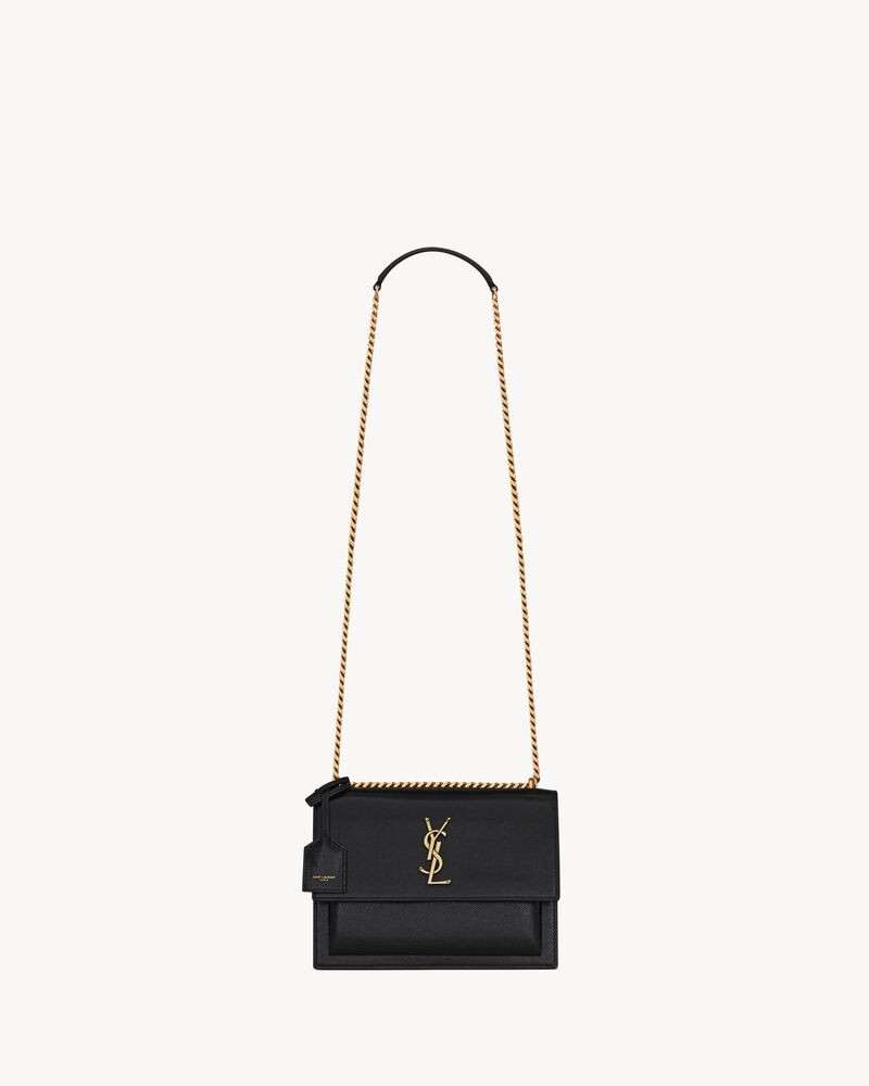 sunset medium chain bag in coated bark leather | Saint Laurent Inc. (Global)