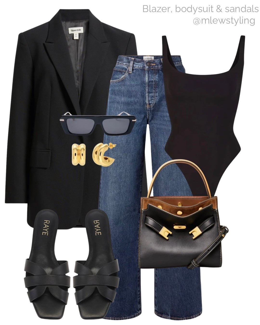 Black blazer & bodysuit 🖤

Tags: spring outfit formula, skims bodysuit, Nordstrom blazer, frame denim wide leg jeans, raye leather sandals, Tory Burch bag, past midnight sunglasses, gold hoop earrings, casual workwear, office outfit

#LTKjeans #LTKworkwear #LTKstyletip