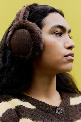 UO Fluffy Faux Suede Earmuffs | Urban Outfitters UK