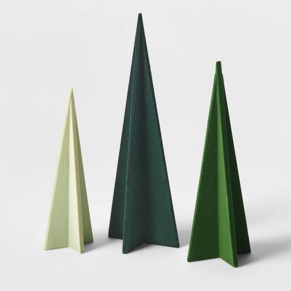 3pk Modern Christmas Tree Decorative Figurine Set - Wondershop&#8482; | Target
