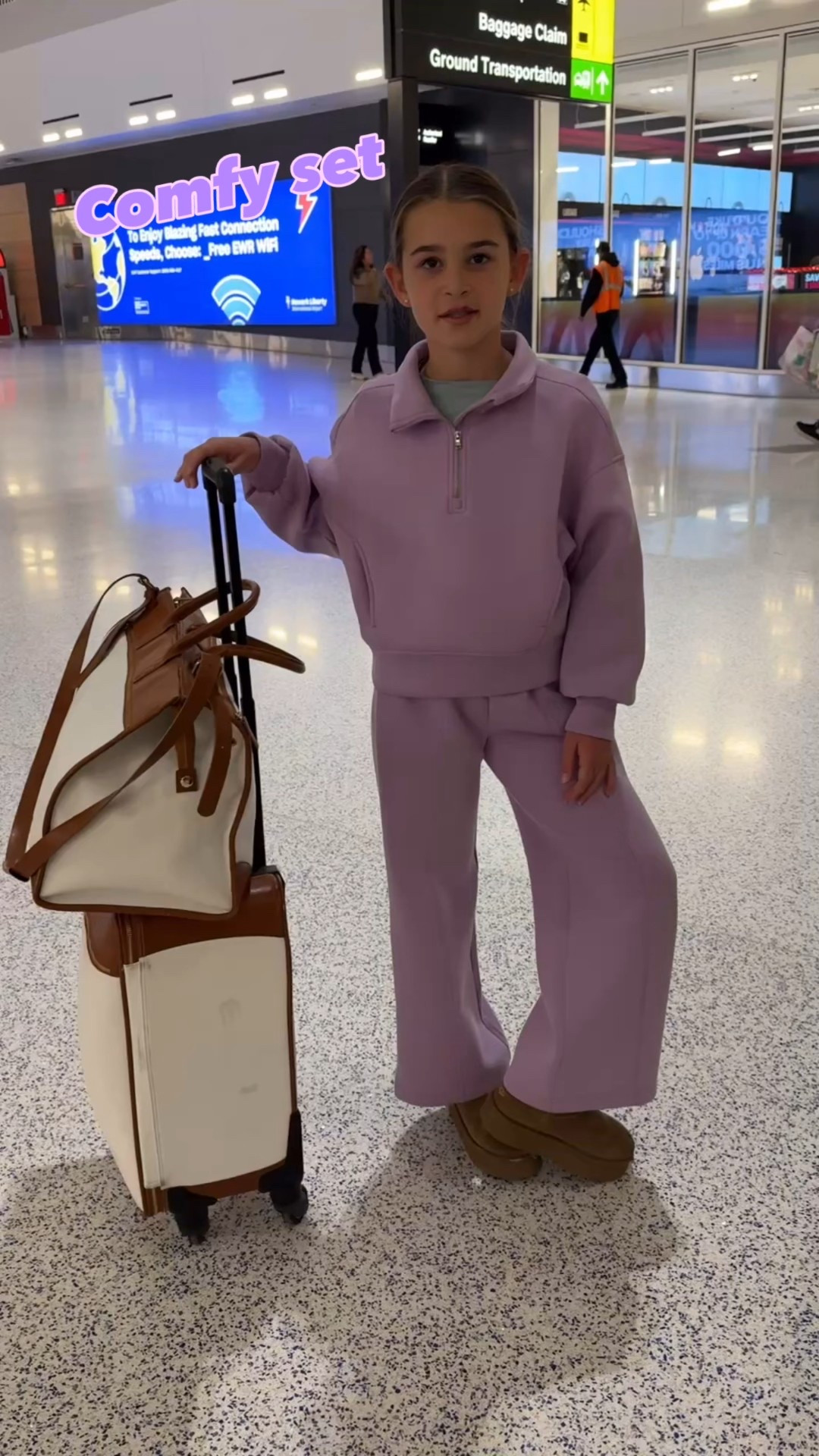 We have this set in 4 colors and love it. The pants run a little big. 

#sweatset #tween #airportoutfit #traveloutfit #luggage #suitcase 

#LTKKids #LTKTravel