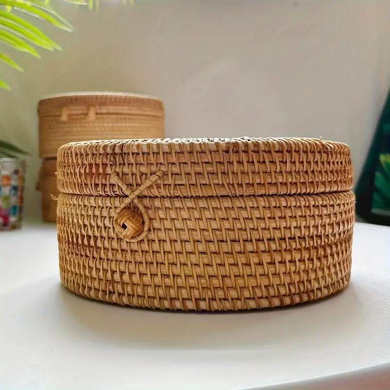 Handmade Rattan Woven Basket Tea Biscuit Tea Box - Temu | Temu Affiliate Program