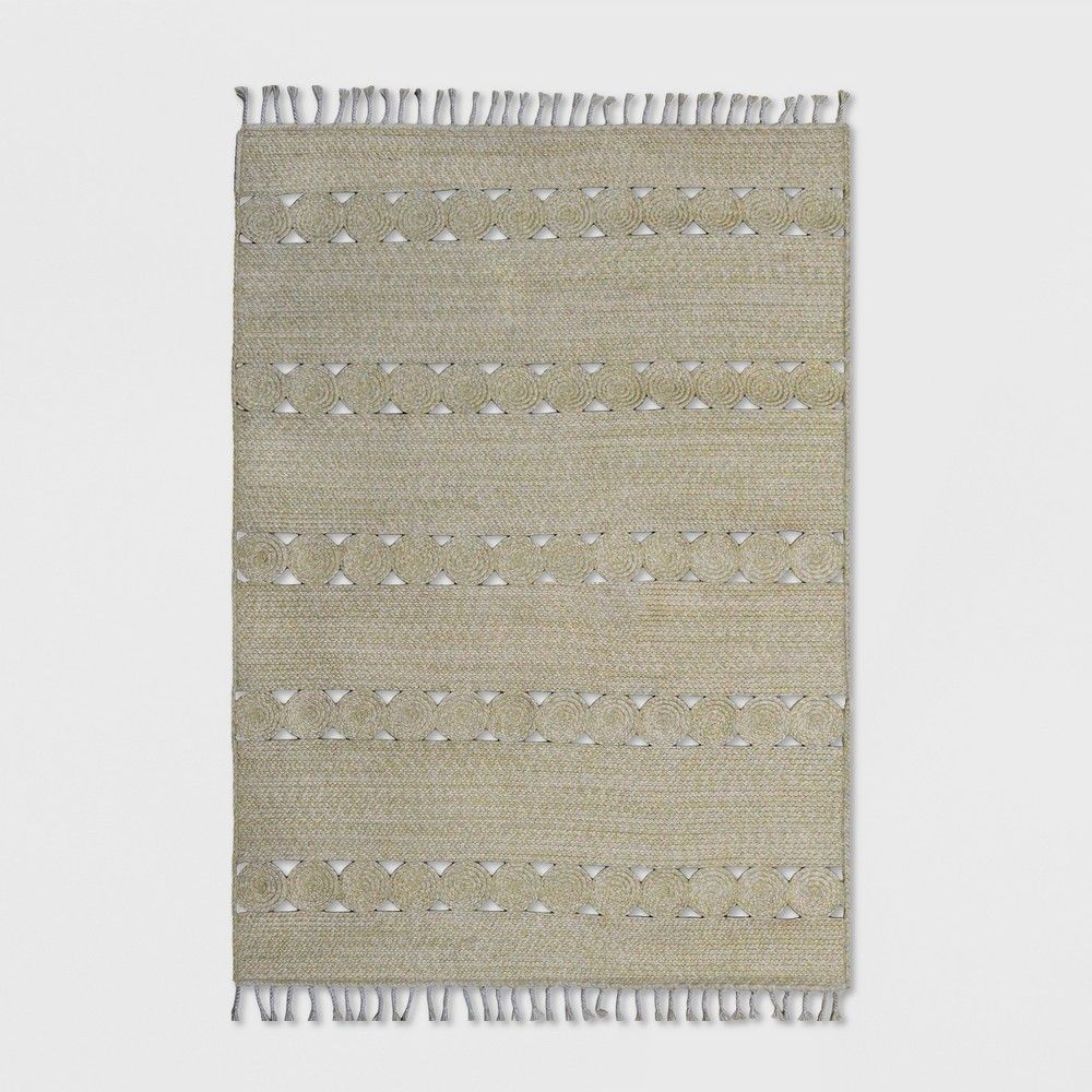 5' x 7' Braided Rectangle Tassels Outdoor Rug Natural - Opalhouse | Target