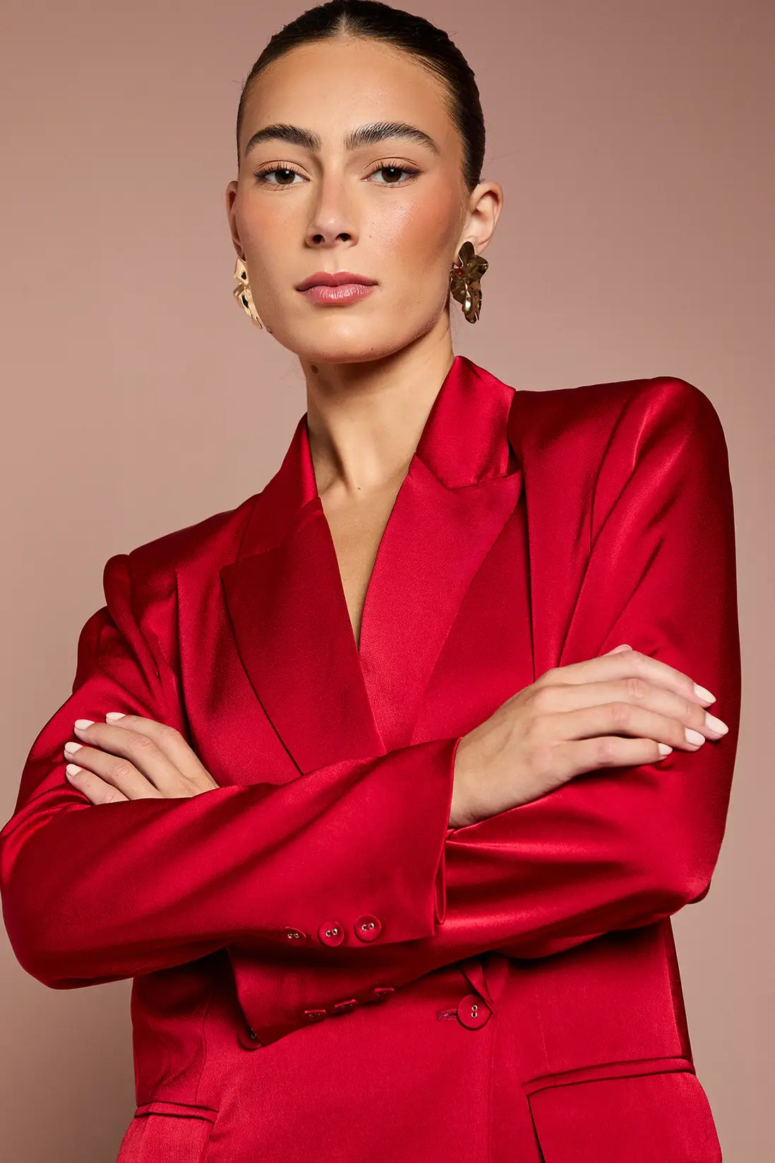 Satin Double Breasted Blazer | boohoo (US & Canada)