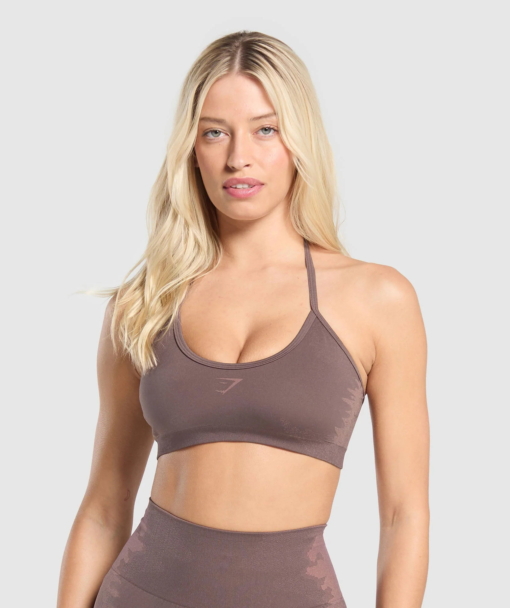 Gymshark Caged Seamless Bralette - Steel Purple/Brick Brown | Gymshark US