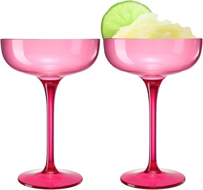 Khen Acrylic Shatterproof Martini, Margarita, Champagne & Cocktail Unbreakable Glasses | Set of 2... | Amazon (US)
