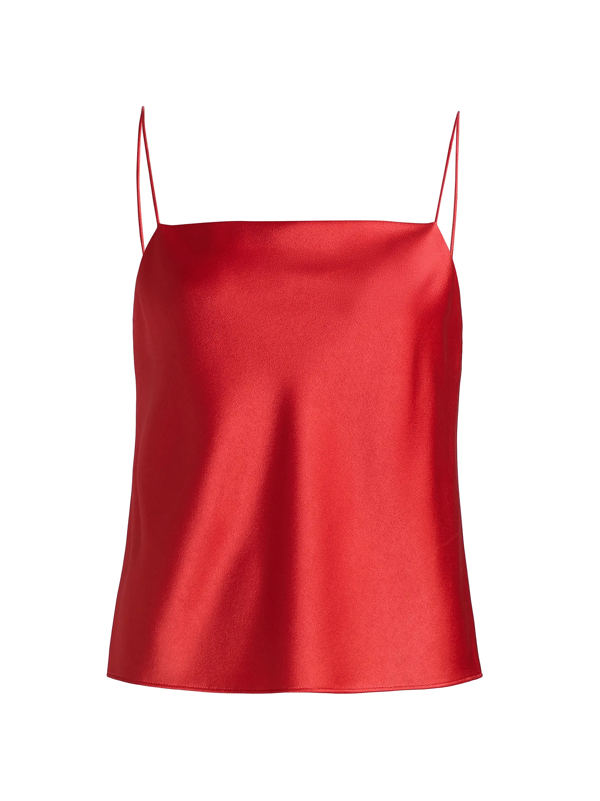 ALICE + OLIVIA Harmon Draped Satin Tank Top | Saks Fifth Avenue | Saks Fifth Avenue