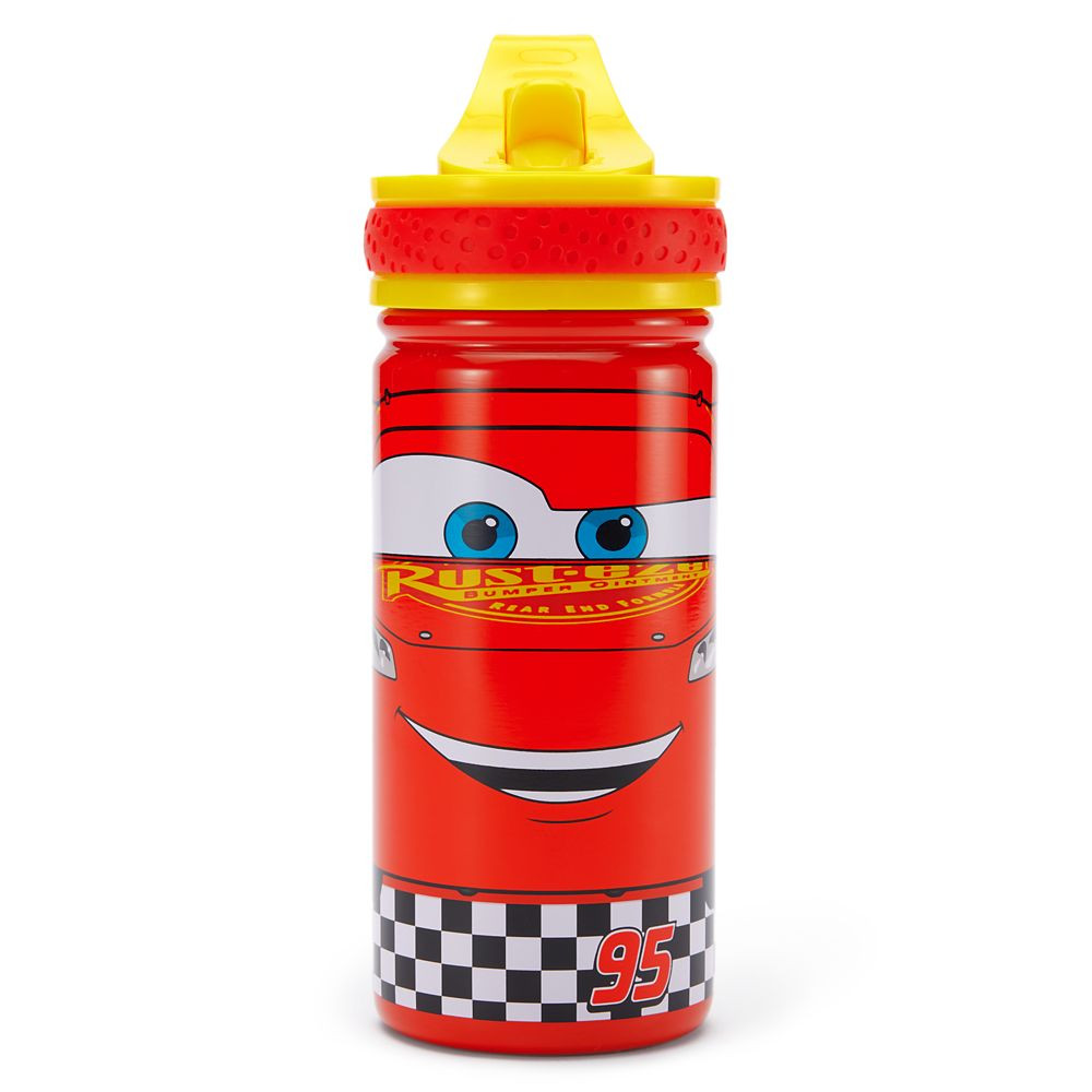 Lightning McQueen 14oz. Stainless Steel Water Bottle with Built-In Straw – Cars | Disney Store