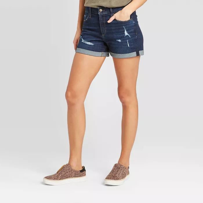 Women's High-Rise Distressed Jean Shorts - Universal Thread™ Dark Wash | Target