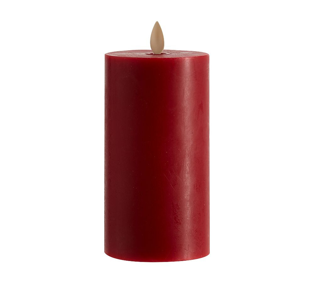 Premium Flickering Flameless Wax Pillar Candles - Red | Pottery Barn (US)