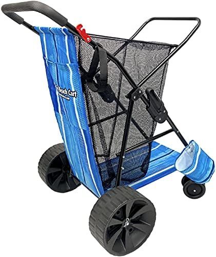EasyGo Product Beach Cart – Heavy Duty Folding Design – Large Wheels for Sand – Holds 4 Bea... | Amazon (US)