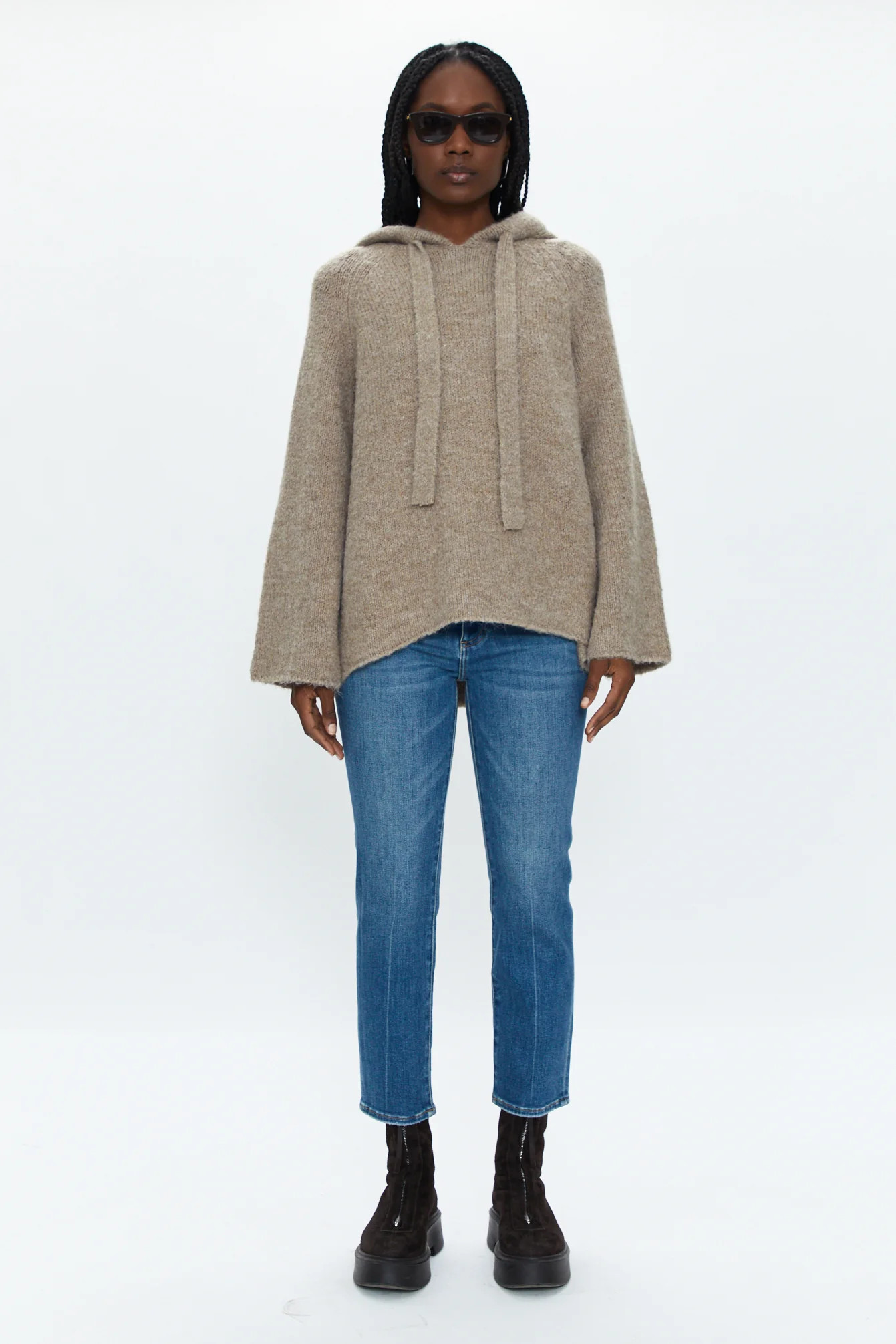 Elena Oversized Hoodie - Taupe | Pistola Denim