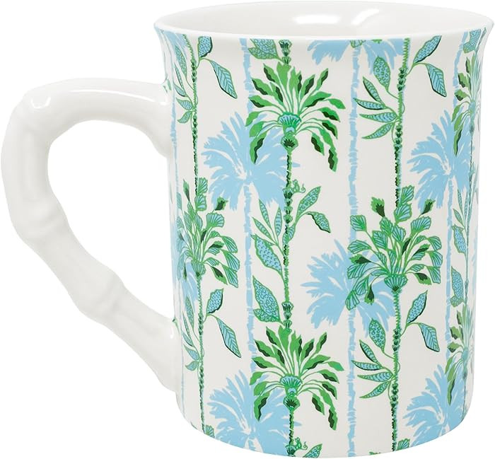 Lilly Pulitzer Cute 14 Ounce Coffee Mug, Ceramic Tea Cup with Bamboo Handle (Swayin in the Breeze... | Amazon (US)
