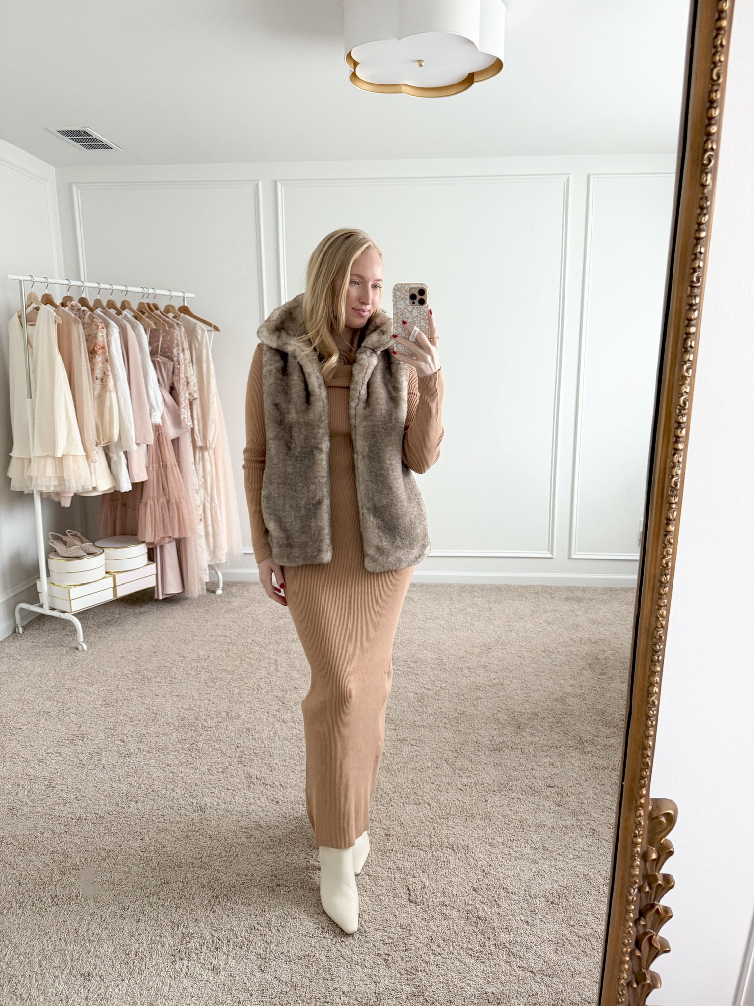 Found this neutral maxi length sweater dress on Amazon and thought it would be so pretty for an elevated Thanksgiving look or holiday party! I paired it with my favorite vest from Loft and Sam Edelman knee high boots. Elevated fall outfits // Thanksgiving outfits // holiday outfits // event outfits // sweater dresses // fur vests// family photos // neutral looks // Amazon finds // Amazon fashion  

#LTKHoliday #LTKSeasonal #LTKStyleTip