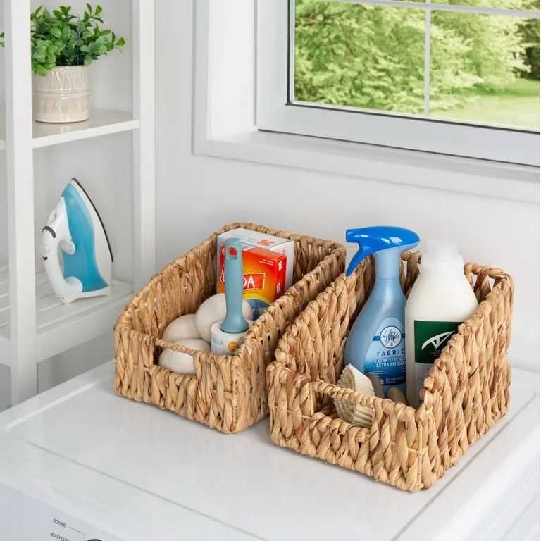 Honey-Can-Do Set of 2 Wicker Rectangle Open Storage Baskets, Natural | Walmart (US)
