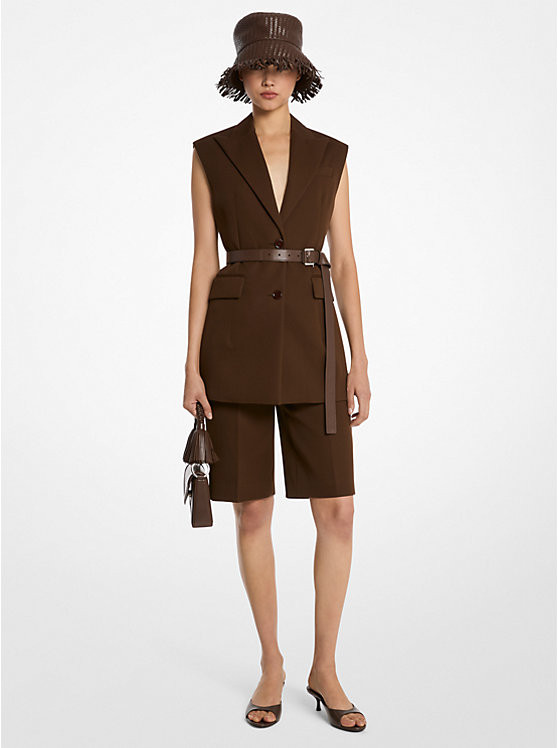 Stretch Cotton Sleeveless Jacket | Michael Kors US