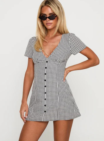 Loveliness Playsuit Black / White Check | Princess Polly US