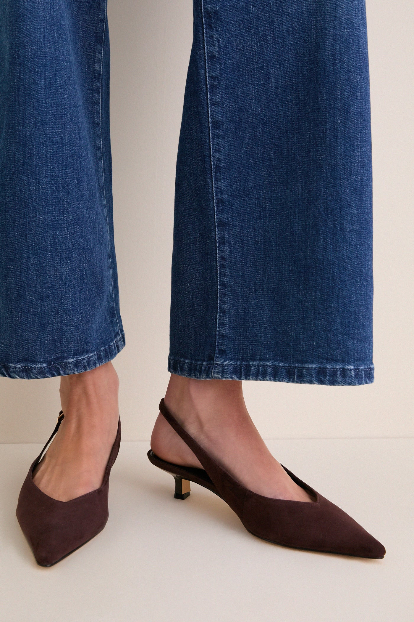 Dark Brown Luciey Sling Back Heels | Tuckernuck (US)